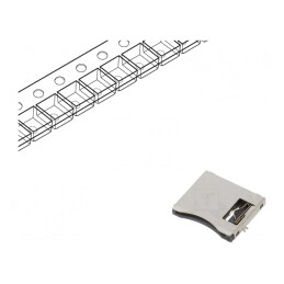 Conector pentru Carduri microSD Push-Pull SMT Aurit | Electronic-mag.ro | Componente Electronice