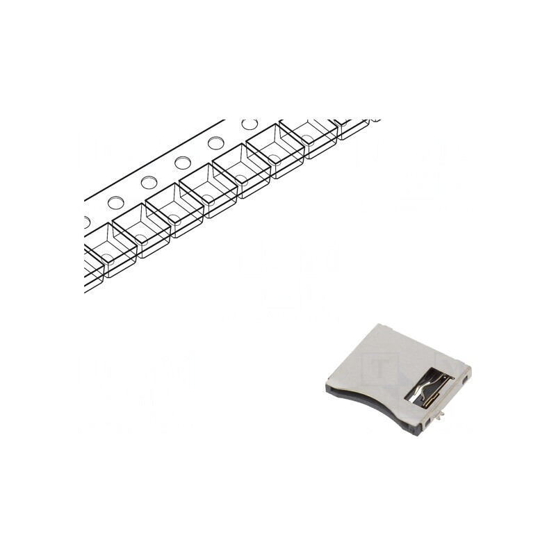 Conector pentru Carduri microSD Push-Pull SMT Aurit | Electronic-mag.ro | Componente Electronice