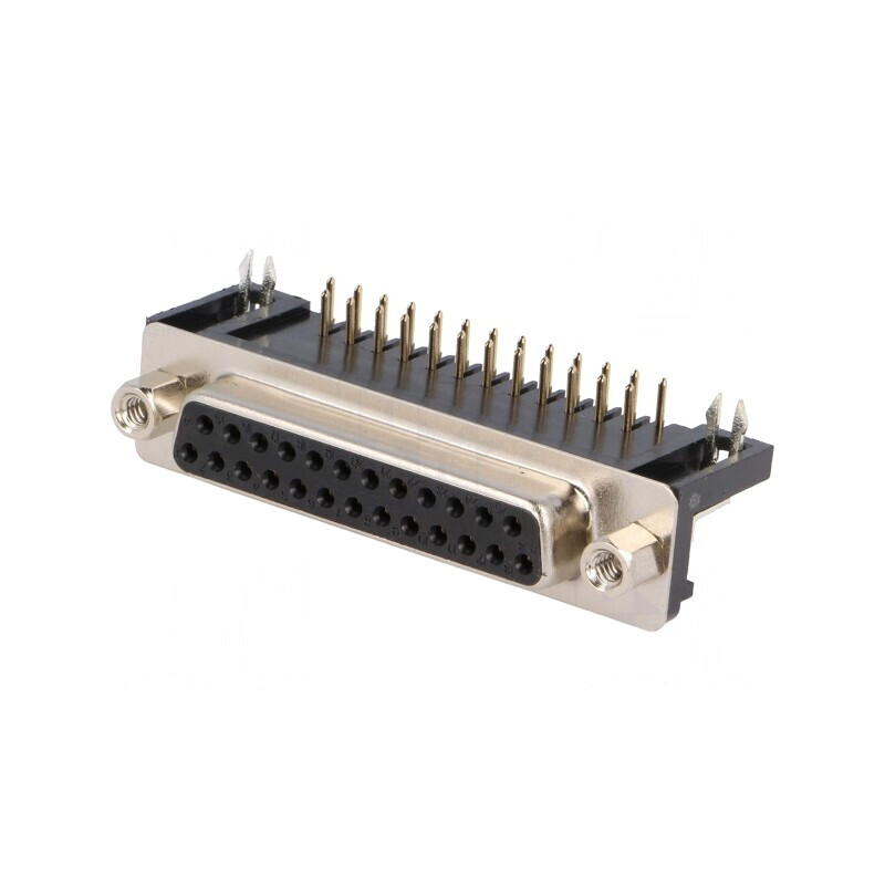 Conector D-Sub 25 Pin Soclu 90° THT UNC 4-40 | Electronic-mag.ro | Componente Electronice