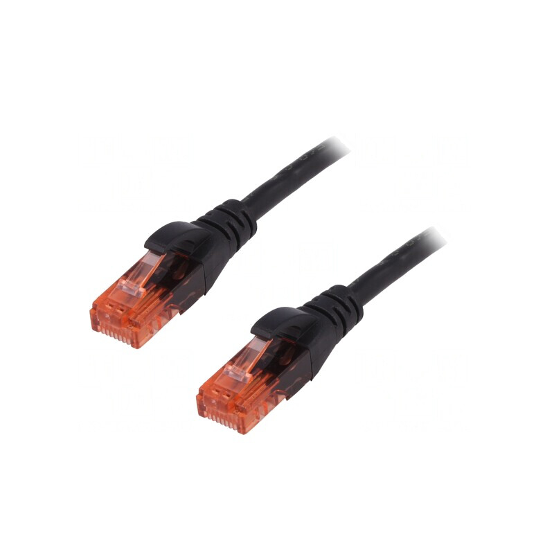 Patch Cord Ethernet U/UTP Cat6 1m Negru | Electronic-mag.ro | Componente Electronice