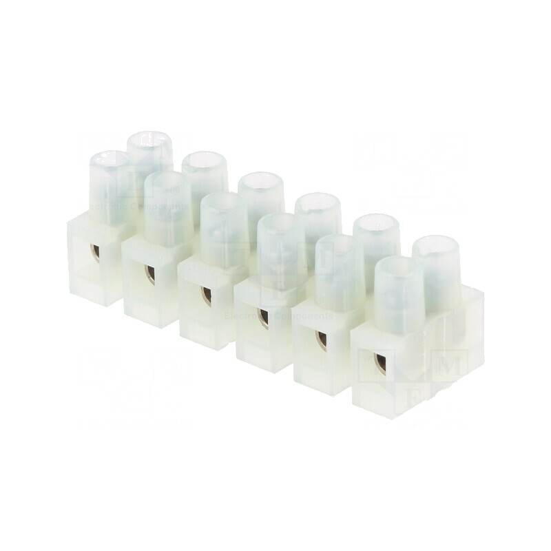 Regletă de Conexiuni cu Șurub 2,5mm2 250V 6 Piste | Electronic-mag.ro | Componente Electronice