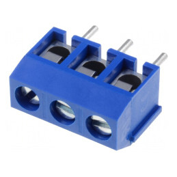 Regletă de conexiuni PCB unghi 90° 5mm 3 piste 1,5mm2 | Electronic-mag.ro | Componente Electronice