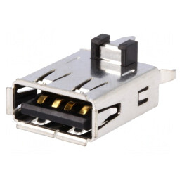 Soclu USB A PCB 4 PIN USB 2.0 Aurit | Electronic-mag.ro | Componente Electronice