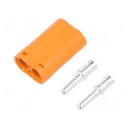 Mufă Alimentare DC LC 2-PIN Portocalie | Electronic-mag.ro | Componente Electronice