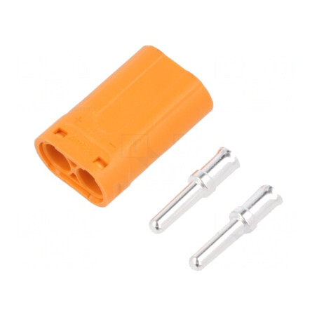 Mufă Alimentare DC LC 2-PIN Portocalie | Electronic-mag.ro | Componente Electronice