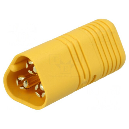 Mufă Alimentare DC MT60 Tată 3 PIN-uri Pe Cablu Galben | Electronic-mag.ro | Componente Electronice