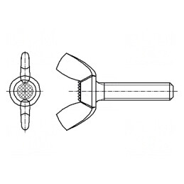 Şurub cap fluture oțel zinc 12mm M5x12 | Electronic-mag.ro | Componente Electronice