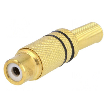 Mufă RCA mamă aurită 5mm pentru lipire | Electronic-mag.ro | Componente Electronice