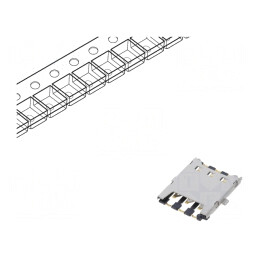 Conector Nano SIM SMT Auriu 6 PIN 1.35mm