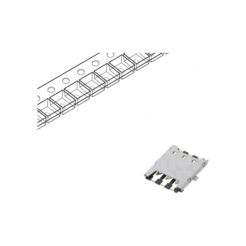 Conector Nano SIM SMT Auriu 6 PIN 1.35mm | Electronic-mag.ro | Componente Electronice