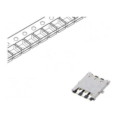 Conector Nano SIM SMT Auriu 6 PIN 1.35mm | Electronic-mag.ro | Componente Electronice