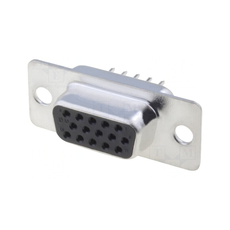 D-Sub HD 15-Pin Soclu Mamă THT Placat Aur | Electronic-mag.ro | Componente Electronice