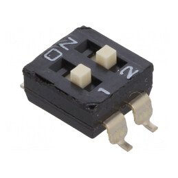 Comutator DIP-SWITCH 2 Secțiuni ON-OFF 0.1A 50VDC SMT | Electronic-mag.ro | Componente Electronice