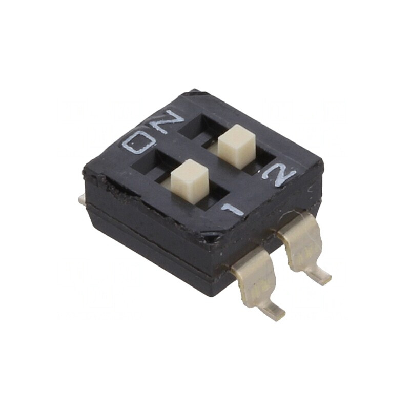 Comutator DIP-SWITCH 2 Secțiuni ON-OFF 0.1A 50VDC SMT | Electronic-mag.ro | Componente Electronice