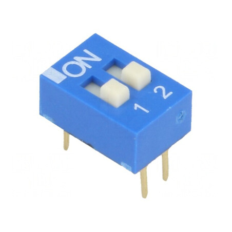 Comutator DIP-SWITCH 2 Secțiuni ON-OFF 24VDC | Electronic-mag.ro | Componente Electronice