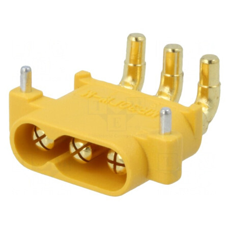 Soclu Alimentare DC MR30 3-PIN PCB THT Galben | Electronic-mag.ro | Componente Electronice
