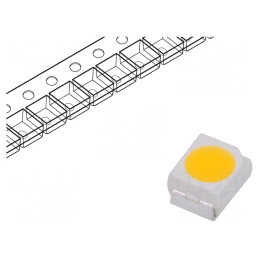 LED; SMD; 3528,PLCC2; alb cald; 1800÷2300(typ)-3550mcd; 2700K