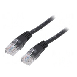 Patch Cord U/UTP 5e Negru 1m PVC | Electronic-mag.ro | Componente Electronice