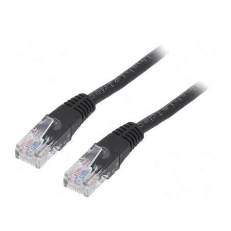 Patch Cord U/UTP 5e Negru 1m PVC | Electronic-mag.ro | Componente Electronice