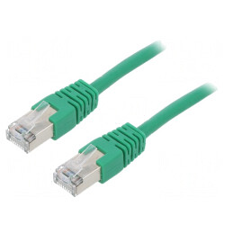 Patch cord F/UTP 5e verde 0,5m PVC ecranat