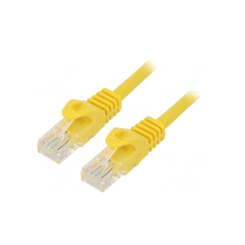 Patch Cord Ethernet Galben 0,25m Cat6 | Electronic-mag.ro | Componente Electronice