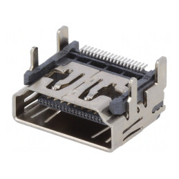 Conector HDMI 19 PIN Aurit în Unghi 90° SMT | Electronic-mag.ro | Componente Electronice