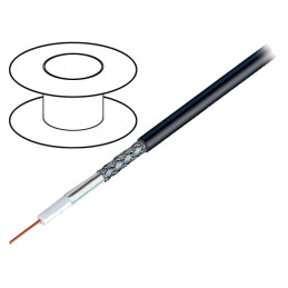 Cablu Coaxial RG6 CCS PVC Negru 305m 6.9mm