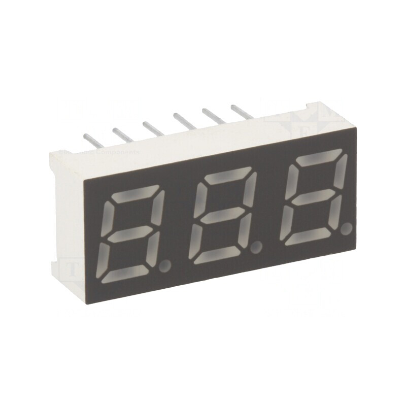 Afişaj LED 7 Segmente 7mm 3 Cifre Roşu | Electronic-mag.ro | Componente Electronice