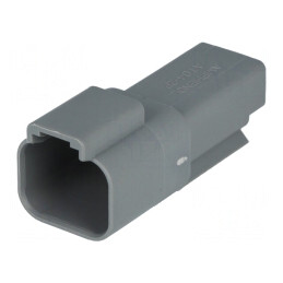 Conector AT tată 2 pini gri IP67 | Electronic-mag.ro | Componente Electronice