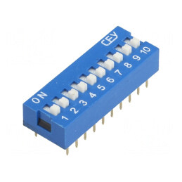 Comutator DIP-SWITCH 10 Secțiuni ON-OFF 12VDC | Electronic-mag.ro | Componente Electronice
