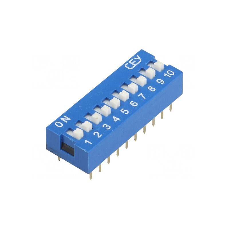 Comutator DIP-SWITCH 10 Secțiuni ON-OFF 12VDC | Electronic-mag.ro | Componente Electronice