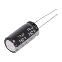 Condensator Electrolitic THT 10uF 350V Ø10x20mm Raster 5mm | Electronic-mag.ro | Componente Electronice