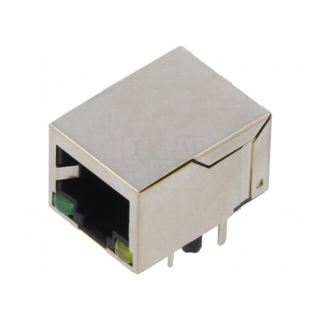 Soclu RJ45 8P8C ecranat cu LED | Electronic-mag.ro | Componente Electronice
