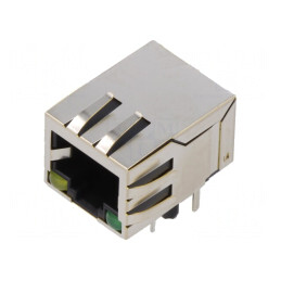 Soclu RJ45 8P8C Ecranat cu LED | Electronic-mag.ro | Componente Electronice