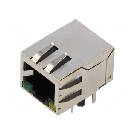 Soclu RJ45 8p8c Ecranat cu LED | Electronic-mag.ro | Componente Electronice