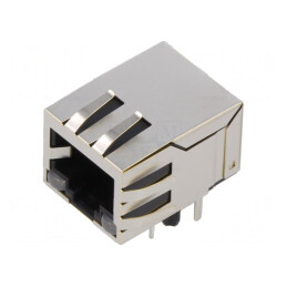 Soclu RJ45 8P8C Ecranat cu LED THT | Electronic-mag.ro | Componente Electronice
