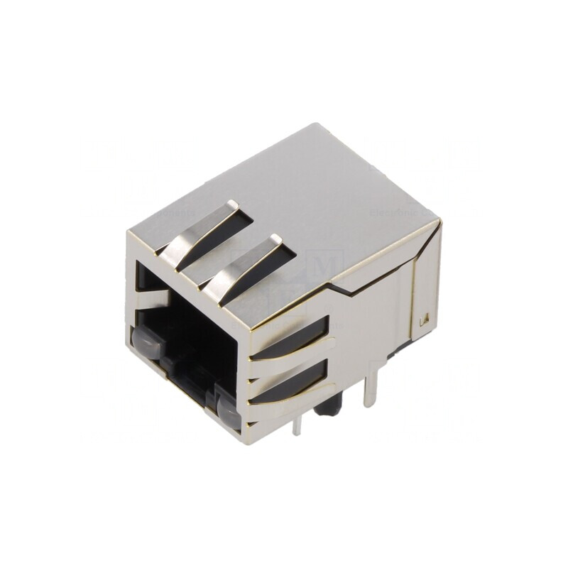 Soclu RJ45 8P8C Ecranat cu LED THT | Electronic-mag.ro | Componente Electronice