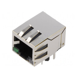 Soclu RJ45 Ecranat cu LED 8p8c THT | Electronic-mag.ro | Componente Electronice