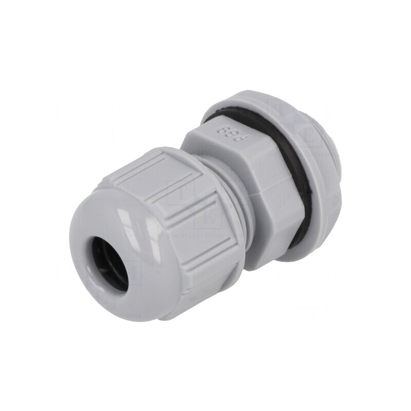 Garnitură de etanşare PG9 IP68 gri închis poliamidă | Electronic-mag.ro | Componente Electronice