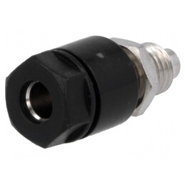 Soclu banană 4mm negru nichelat 36A 60VDC | Electronic-mag.ro | Componente Electronice