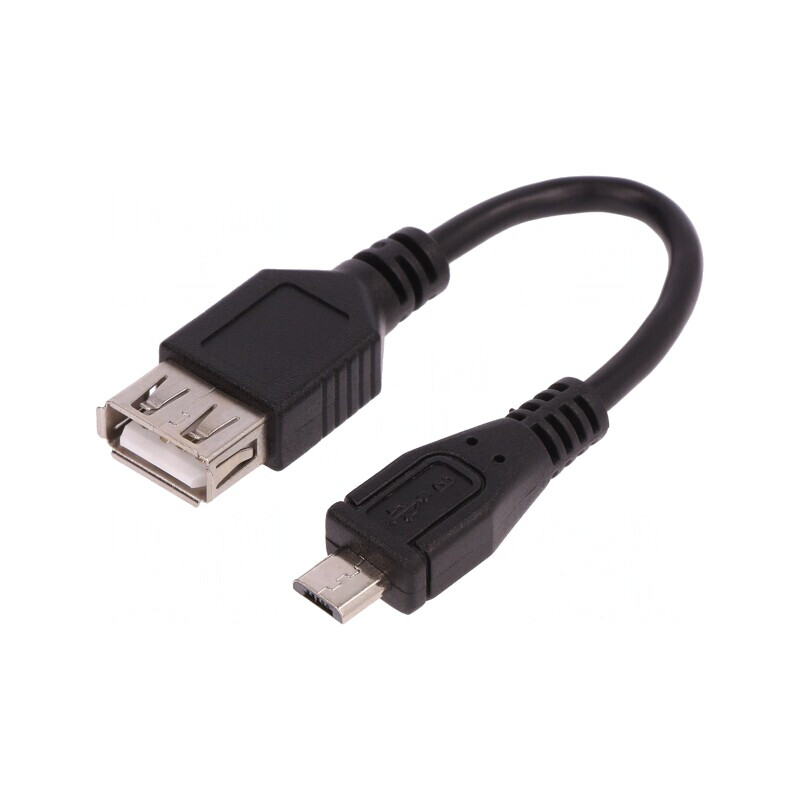 Cablu USB 2.0 A la Micro B 0.1m Negru | Electronic-mag.ro | Componente Electronice