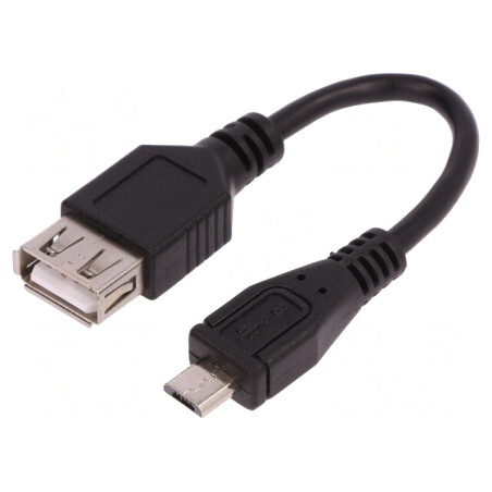 Cablu USB 2.0 A la Micro B 0.1m Negru | Electronic-mag.ro | Componente Electronice