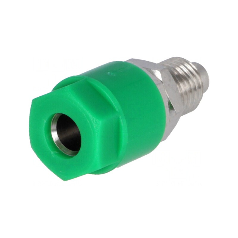 Soclu Banană 4mm Verde 36A 60VDC | Electronic-mag.ro | Componente Electronice
