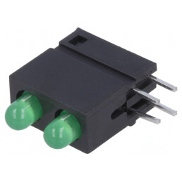 LED Verde 3mm 2 Diode 20mA 2.2V