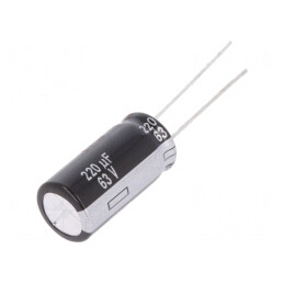 Condensator Electrolitic THT 220uF 63V 10x20mm | Electronic-mag.ro | Componente Electronice