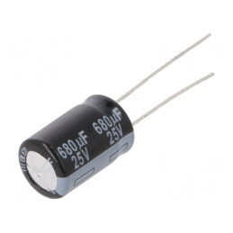 Condensator electrolitic THT 680uF 25V Ø10x16mm 5mm Raster | Electronic-mag.ro | Componente Electronice