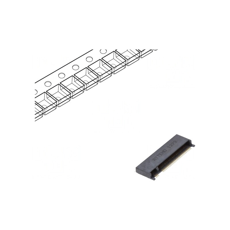 Conector M.2 (NGFF) Orizontal SMT Gold Flash 67 PIN 0.5A | Electronic-mag.ro | Componente Electronice Conector M.2 (NGFF) Orizontal SMT Gold Flash 67 PIN 0.5A | Electronic-mag.ro | Componente Electronice