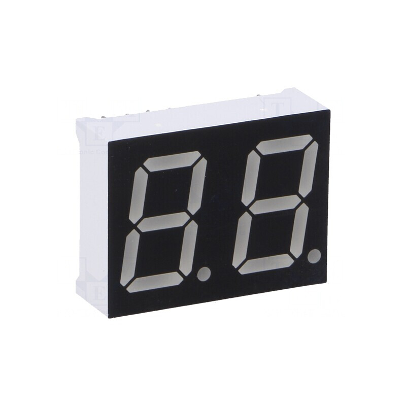 Afișaj LED 7 Segmente 14,2mm Ambră 2 Digite | Electronic-mag.ro | Componente Electronice