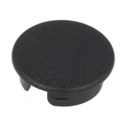 Capac ABS negru rotund fixare prin apăsare | Electronic-mag.ro | Componente Electronice