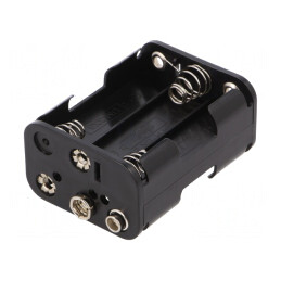 Suport Baterii AA R6 pentru 6 Baterii 6F22 Negru | Electronic-mag.ro | Componente Electronice